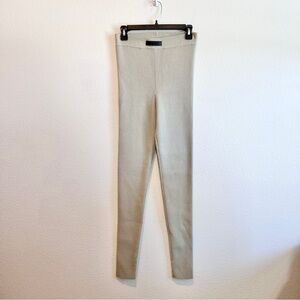 Fear of God Essentials Ribbed Knit Leggings Womens L Beige Tan Stretch Lounge